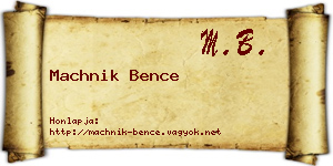 Machnik Bence névjegykártya